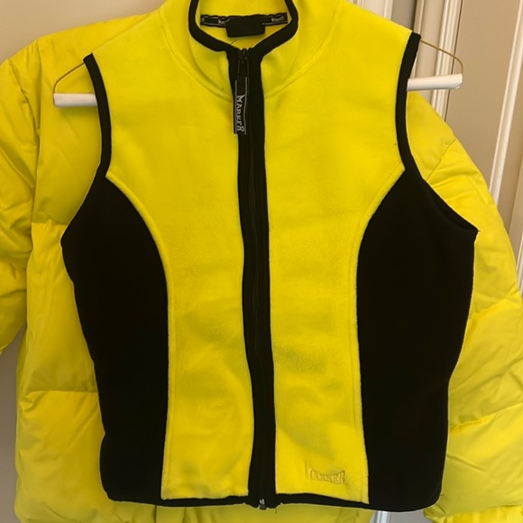 MARKER 100 % polyester Polartec fleece zip front vibrant yellow/black vest - Picture 1 of 12